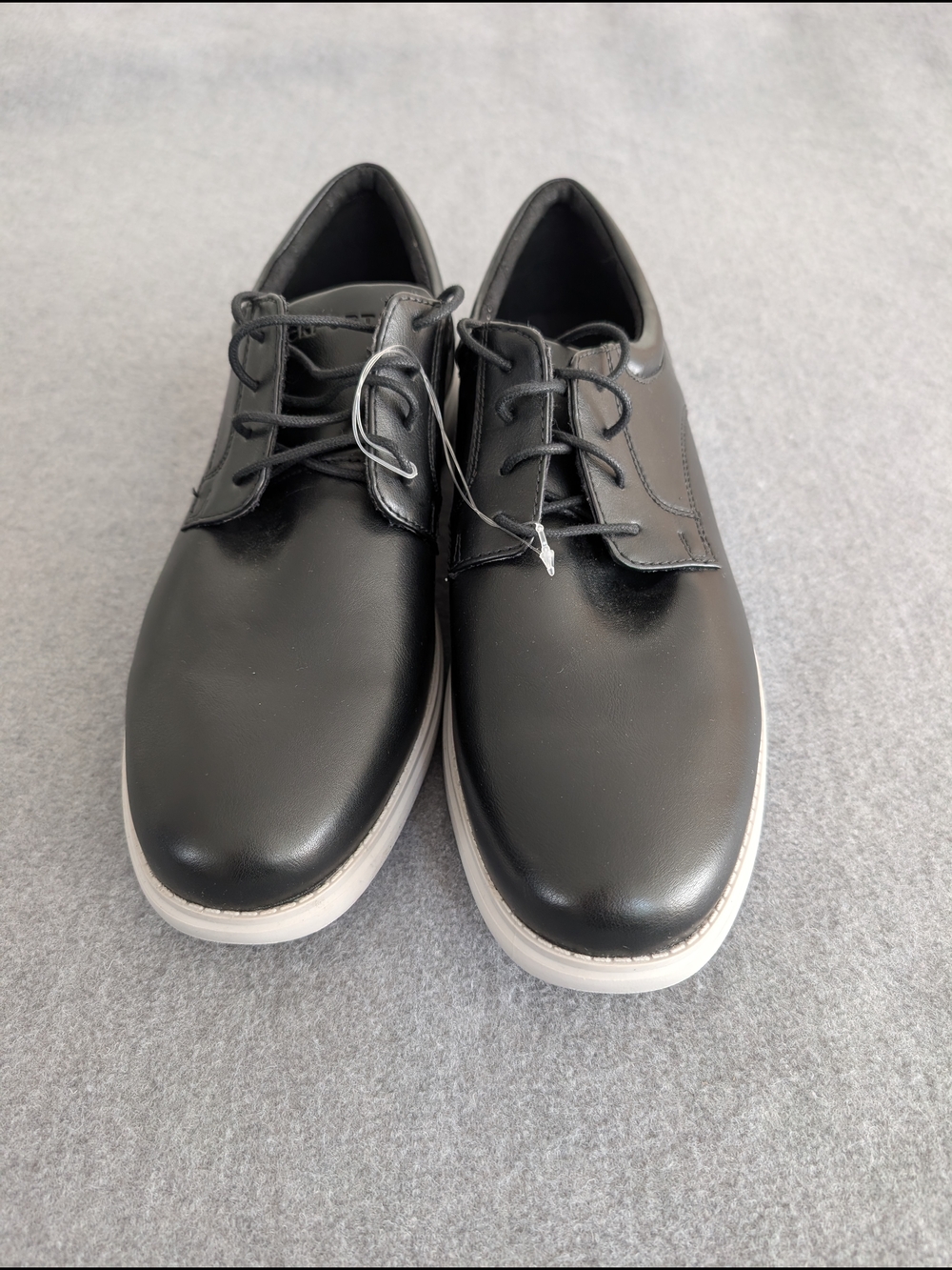 NWOB Rockport Men’s Delano Plain Toe Oxford Black Light Gray Size 11M